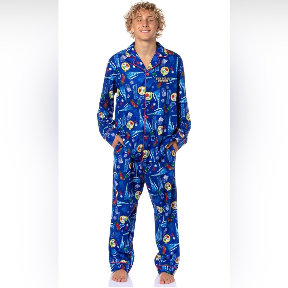Men's Blue Express Pajama Set XXL New (T4006)